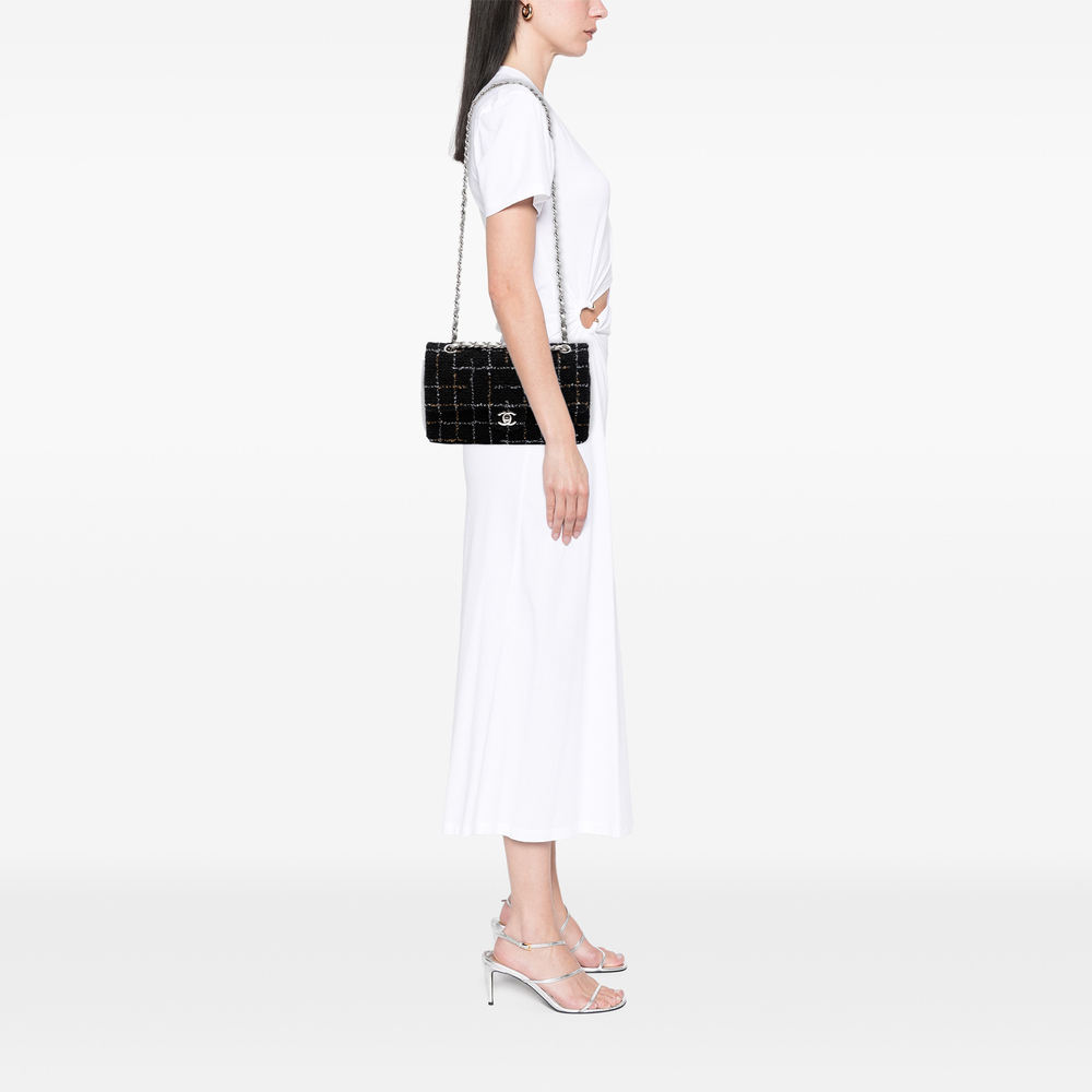 Pre-Loved Chanel Medium Classic Quilted Tweed and Metallic Lambskin Double Flap - Picture 8 of 9